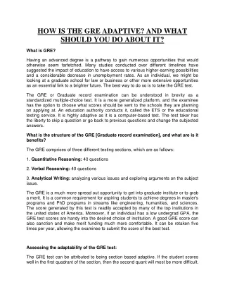 how is the gre adaptive and what should