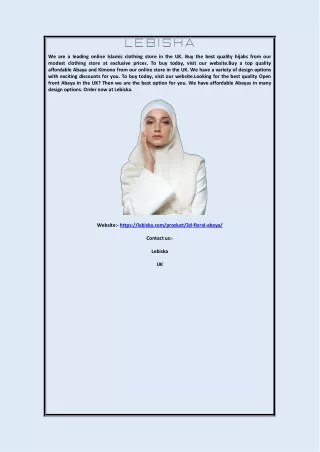 Open Front Abaya UK LEBISKA