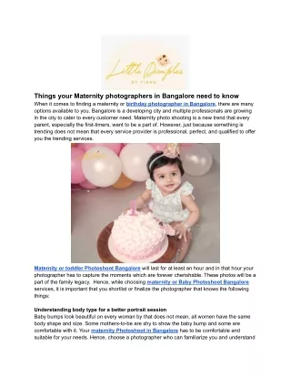 things your maternity photographers in bangalore