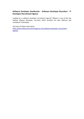 software developer headhunter software developer