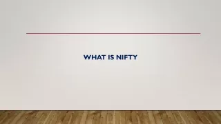 What is Nifty?