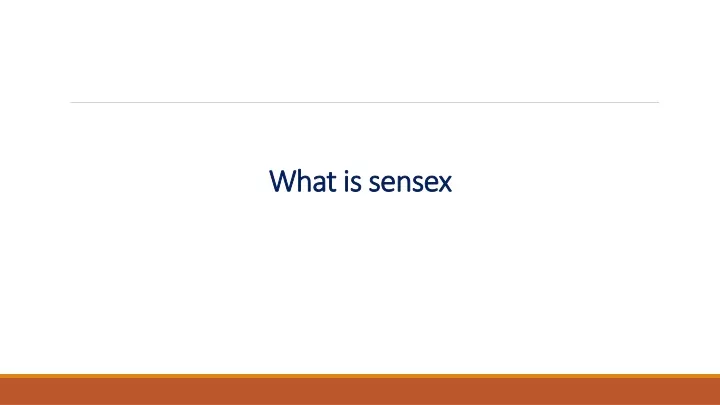 what is sensex