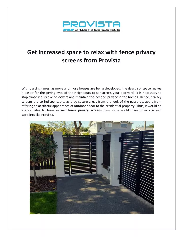 get increased space to relax with fence privacy