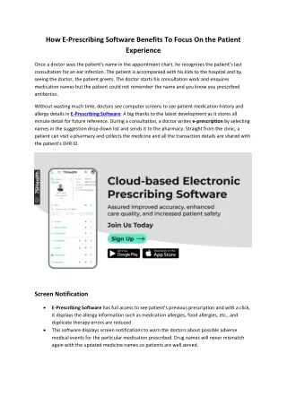 how e prescribing software benefits to focus