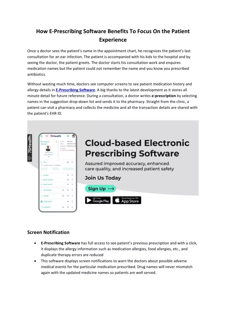 how e prescribing software benefits to focus