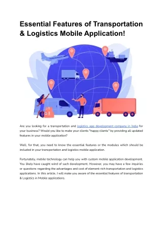essential features of transportation logistics