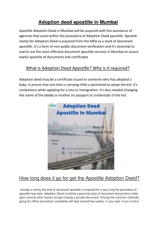 Adoption deed apostille in Mumbai-converted