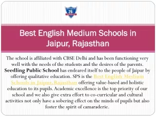 Best English Medium Schools in Jaipur, Rajasthan