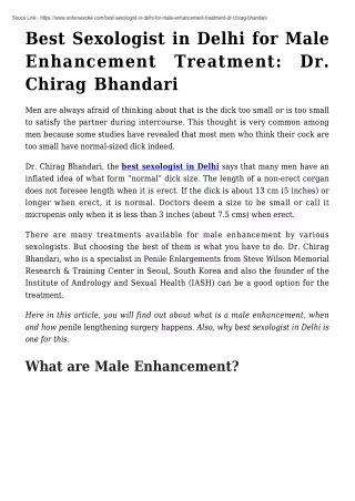 Best Sexologist in Delhi for Male Enhancement Treatment_ Dr. Chirag Bhandari (1)