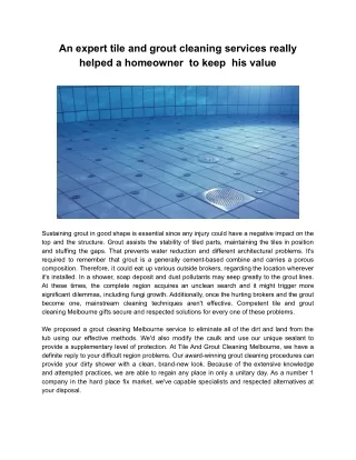 an expert tile and grout cleaning services really