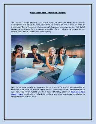 cloud based tech support for students