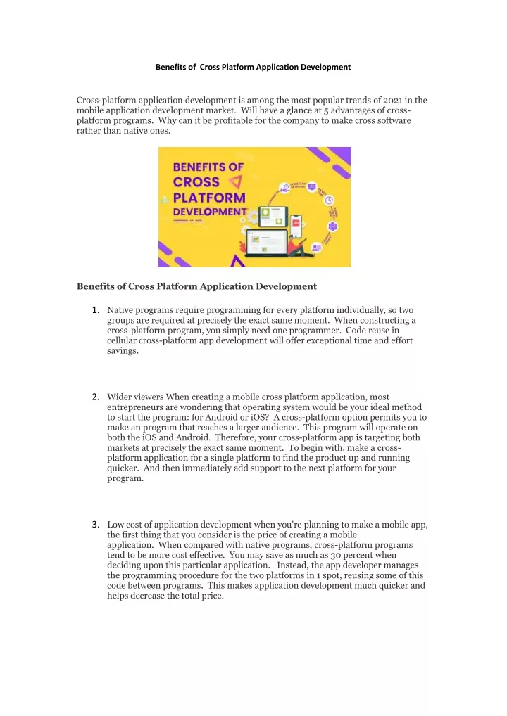 benefits of cross platform application development
