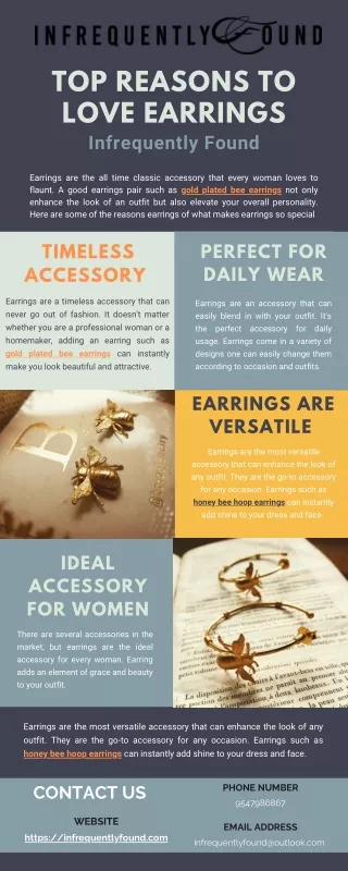 Top Reasons to love Earrings | Infrequently Found