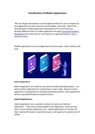 classification of mobile applications