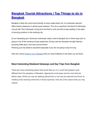 bangkok tourist attractions top things
