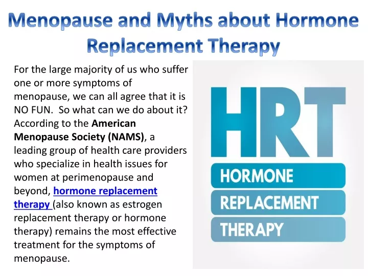 menopause and myths about hormone replacement