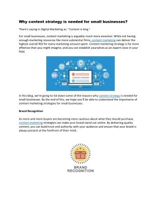 Why content stratgey is needed for small businesses