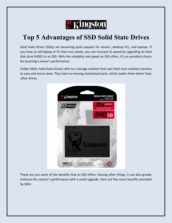 top 5 advantages of ssd solid state drives