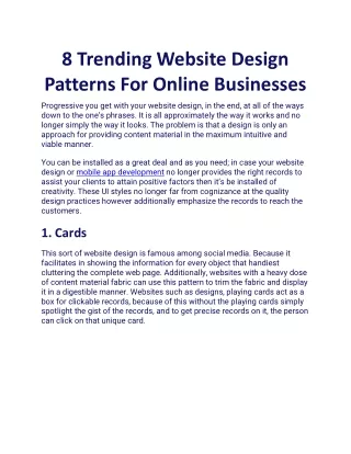 8 trending website design patterns for online