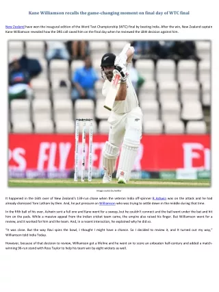 kane williamson recalls the game changing moment