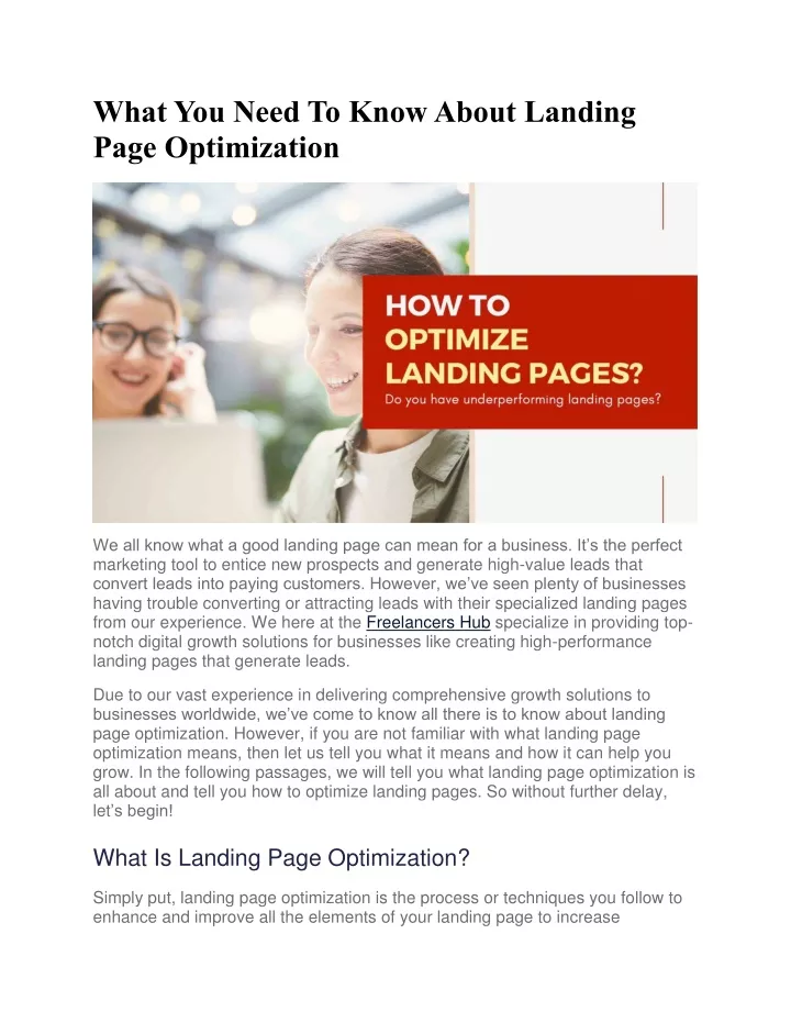 what you need to know about landing page