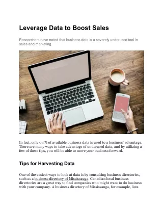 Leverage Data to Boost Sales