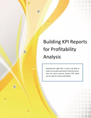 Building KPI Reports for Profitability Analysis