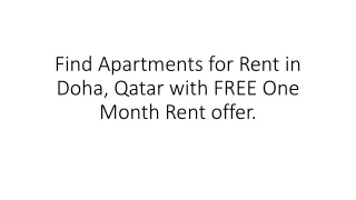 Flats/Properties for Rent in Doha Qatar  Apartments for Rent in Doha Qatar