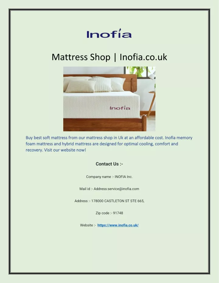 mattress shop inofia co uk