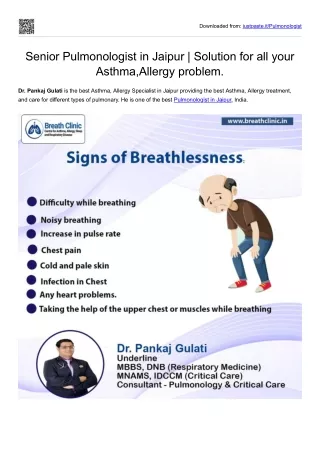 Signs of breathlessness