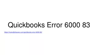 Quickbooks Error 6000 83