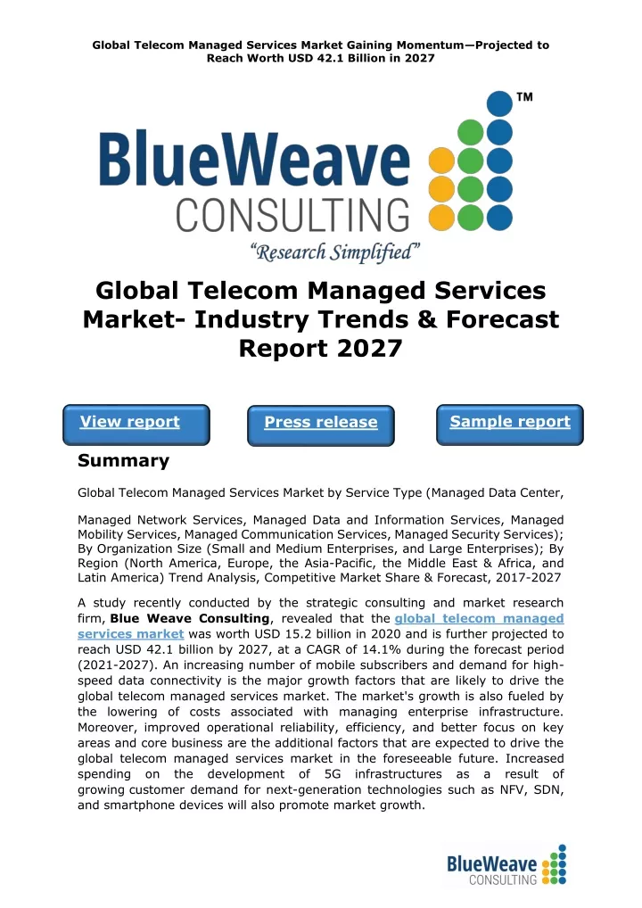 global telecom managed services market gaining