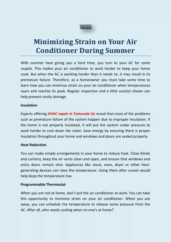 minimizing strain on your air conditioner during