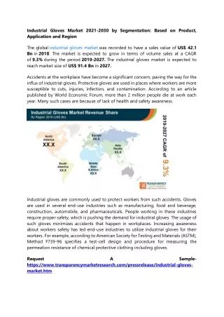 industrial gloves market 2021 2030