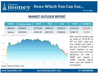 Stock Market Outlook Report 30-6-21