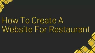 how to create a website for restaurant
