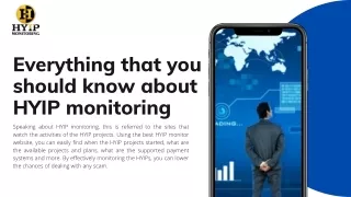 Everything that you should know about HYIP monitoring