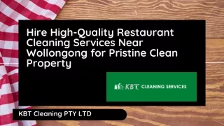 Hire High-Quality Restaurant Cleaning Services Near Wollongong for Pristine Clean Property