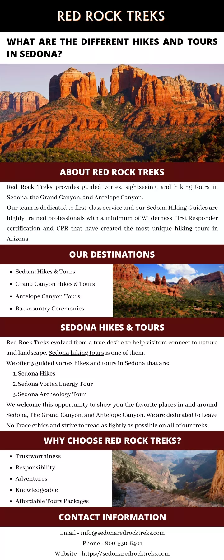 what are the different hikes and tours in sedona