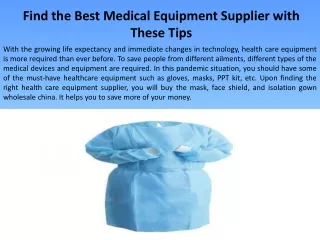 Find the Best Medical Equipment Supplier with These Tips