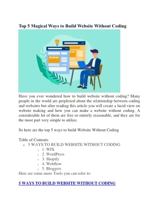 Top 5 Magical Ways to Build Website Without Coding