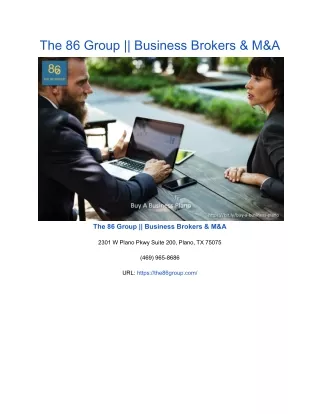 the 86 group business brokers m a