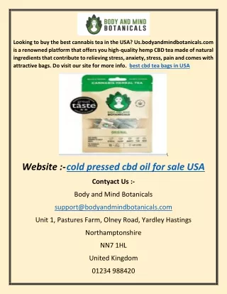 cold pressed cbd oil for sale USA d