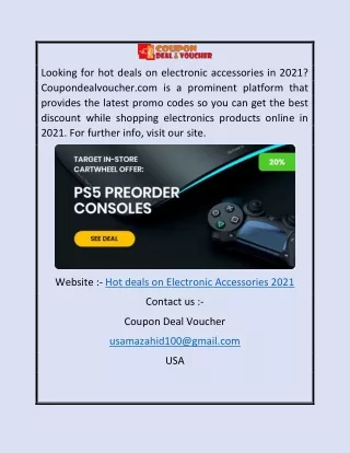 Hot Deals on Electronic Accessories 2021  Coupondealvoucher.com