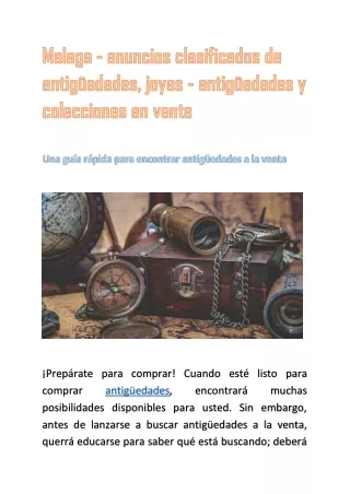 Malaga - anuncios clasificados de antigüedades, joyas - antigüedades y colecciones en venta
