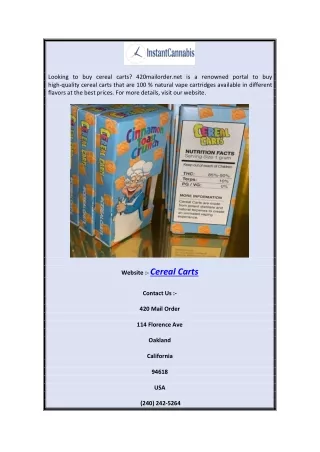 Cereal Carts | 420mailorder.net
