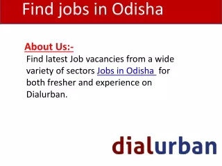 find jobs in odisha