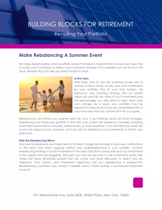 building blocks for retirement