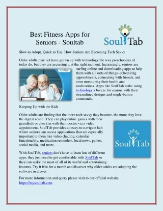 best fitness apps for seniors soultab