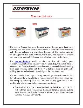 marine battery